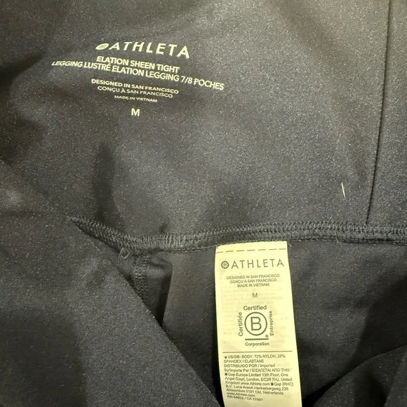 Women’s Athleta Bundle - Elation Sheen Navy and Rust Leggings - Picture 3 of 6